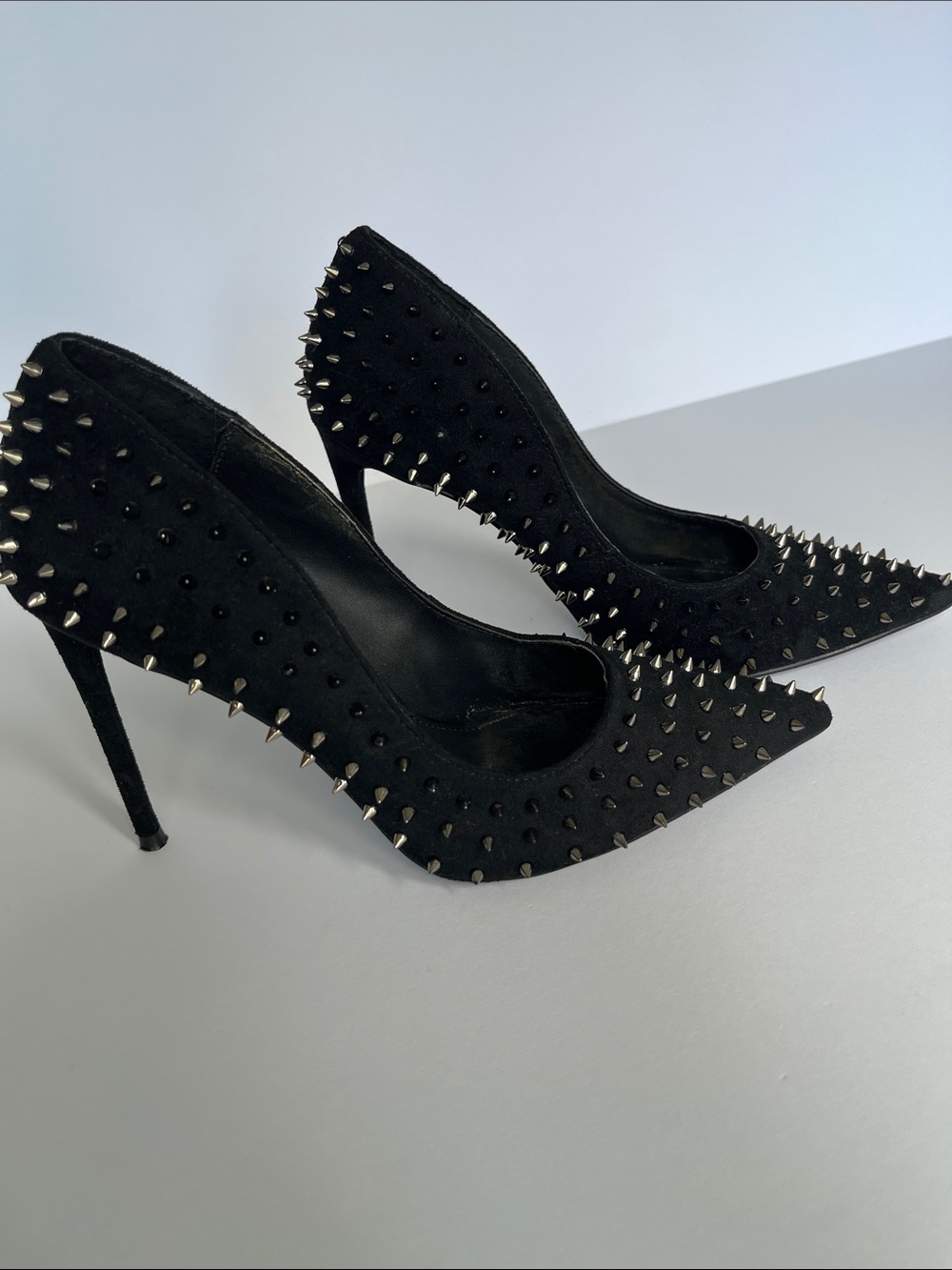 Steve Madden Black Studded Pointed-Toe Flats - Picture 2 of 8